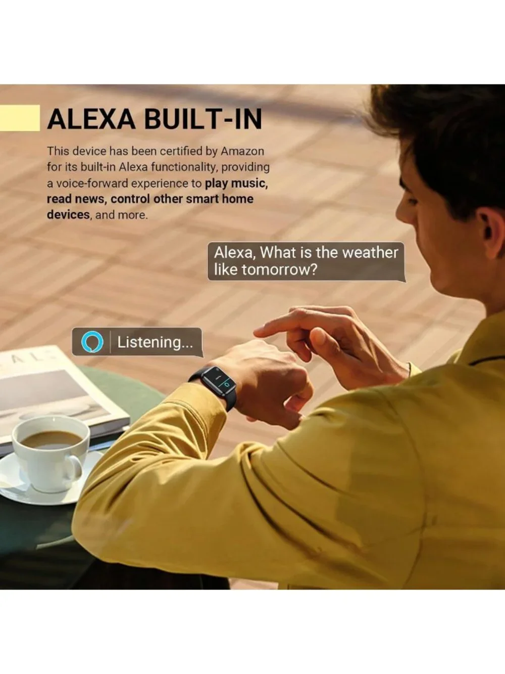 Stylish 1.8'' Fitness Tracker Smartwatch for All, Waterproof, Heart Rate